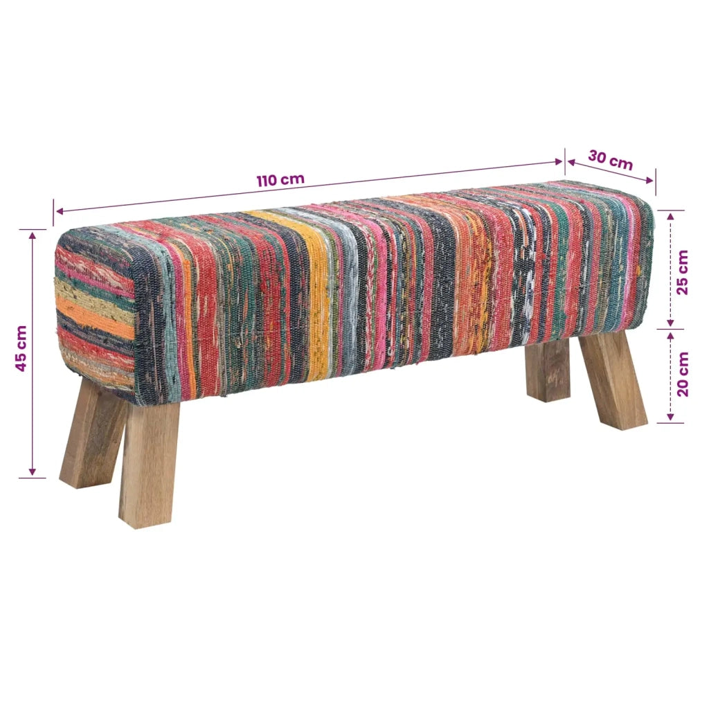 panchina 110 x 30 x 45 cm Pelle Vera Multicolore 42042117