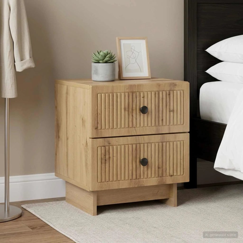 Armadio da Notte 2 pcs Rovere Artigianale 43 x 34,5 x 47,5 cm 893854