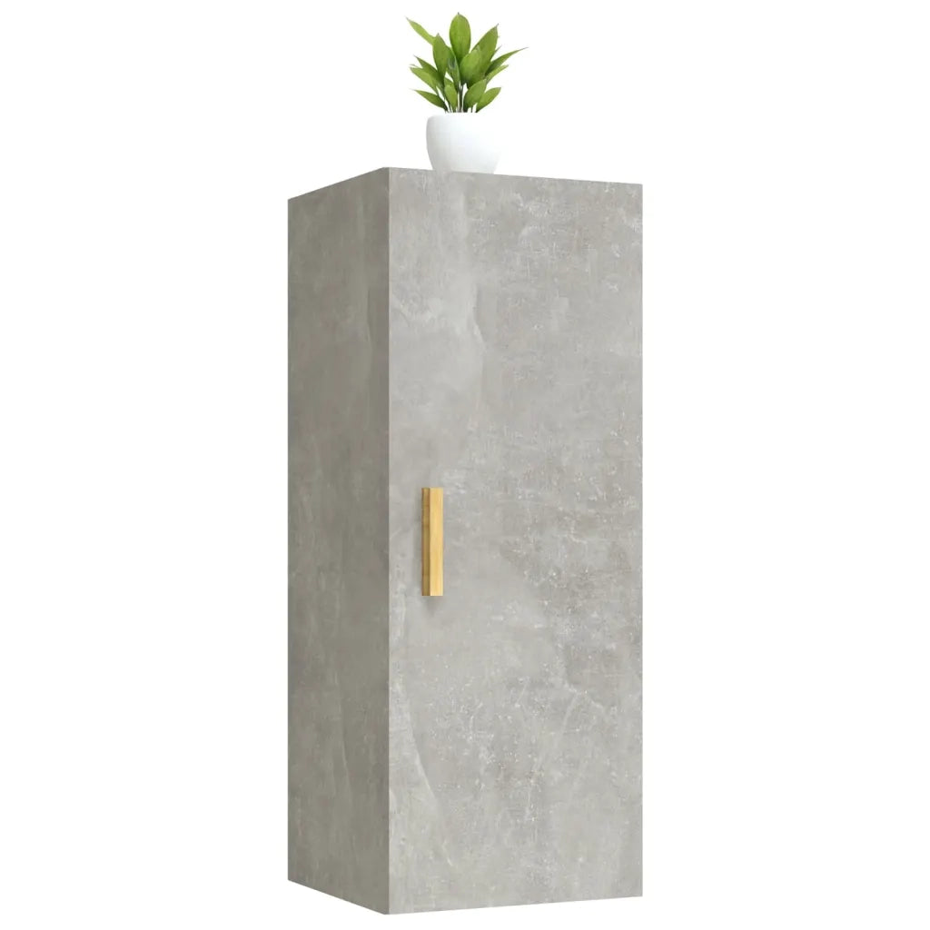 Armadietto a Muro | Mobile a Parete Grigio Cemento 34,5x34x90cm Legno Multistrato