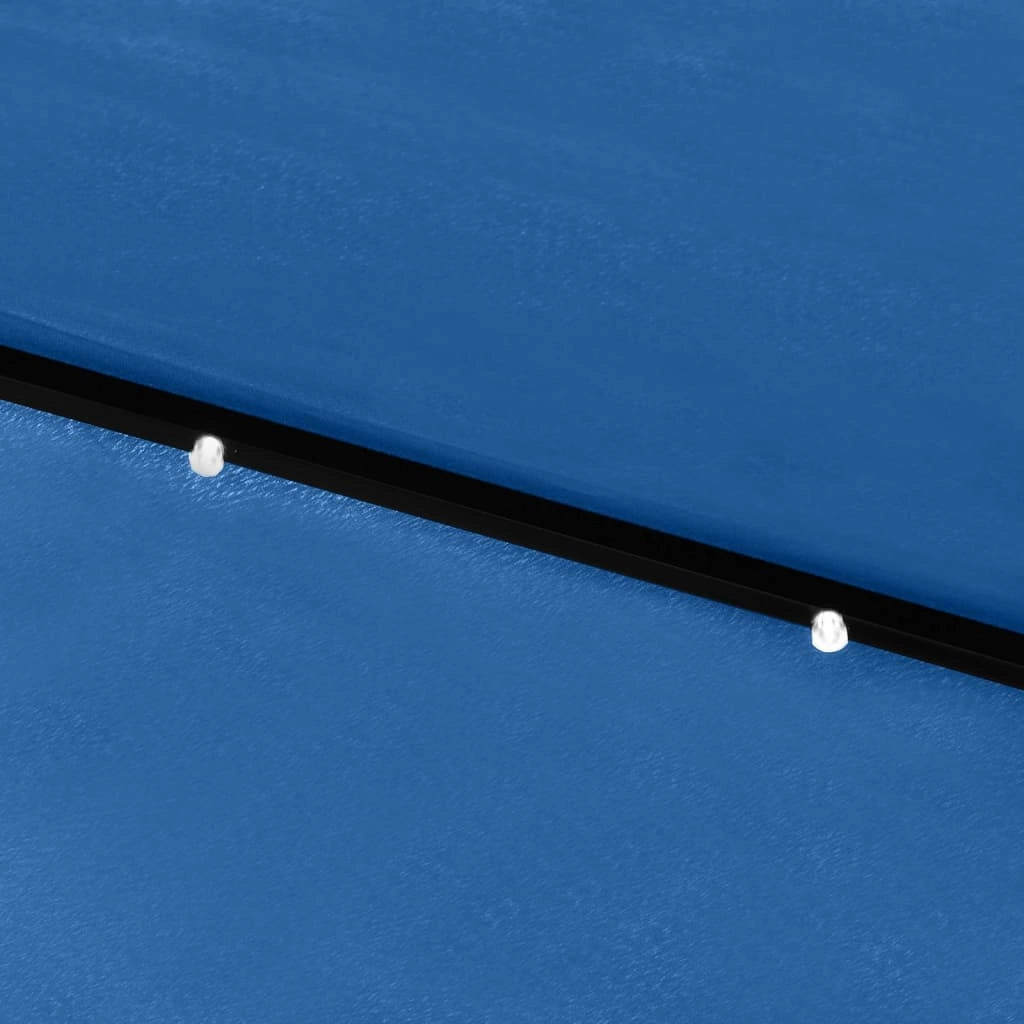 Ombrellone con LED e palo in acciaio 2 x 3 m azzurro 02_0008067