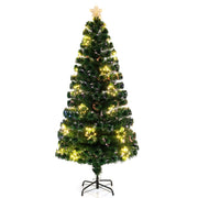 Albero di natale in fibra ottica da 180cm pre-illuminato con luci a stringa stella sulla cima, Albero natale artificiale-Alberi di Natale