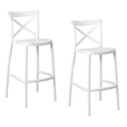 Sgabelli da bar set da 2 bianco sprint plastica polipropilene h 75 cm