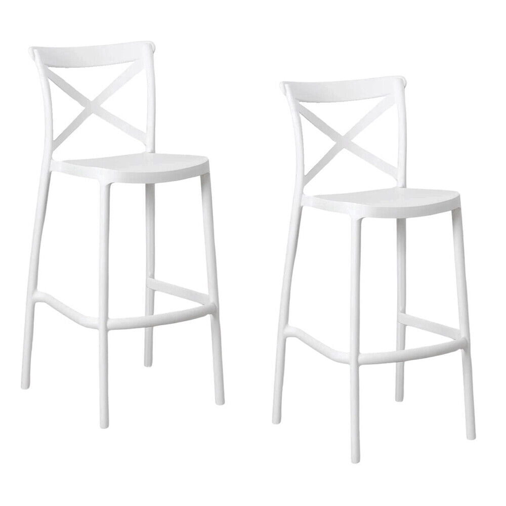 Sgabelli da bar set da 2 bianco sprint plastica polipropilene h 75 cm