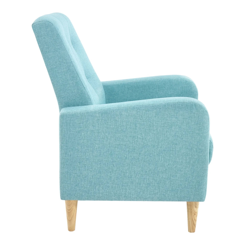 Poltrona 68x90.5x73.5 cm ergonomica in lino blu