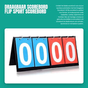 Tavolo di Punteggio Portatile - Tabellone di Punteggio con Flip - Ideale per Interno ed Esterno - Blu - Sport come Pallacanestro e Calcio - Adatto per Scuole Sportive