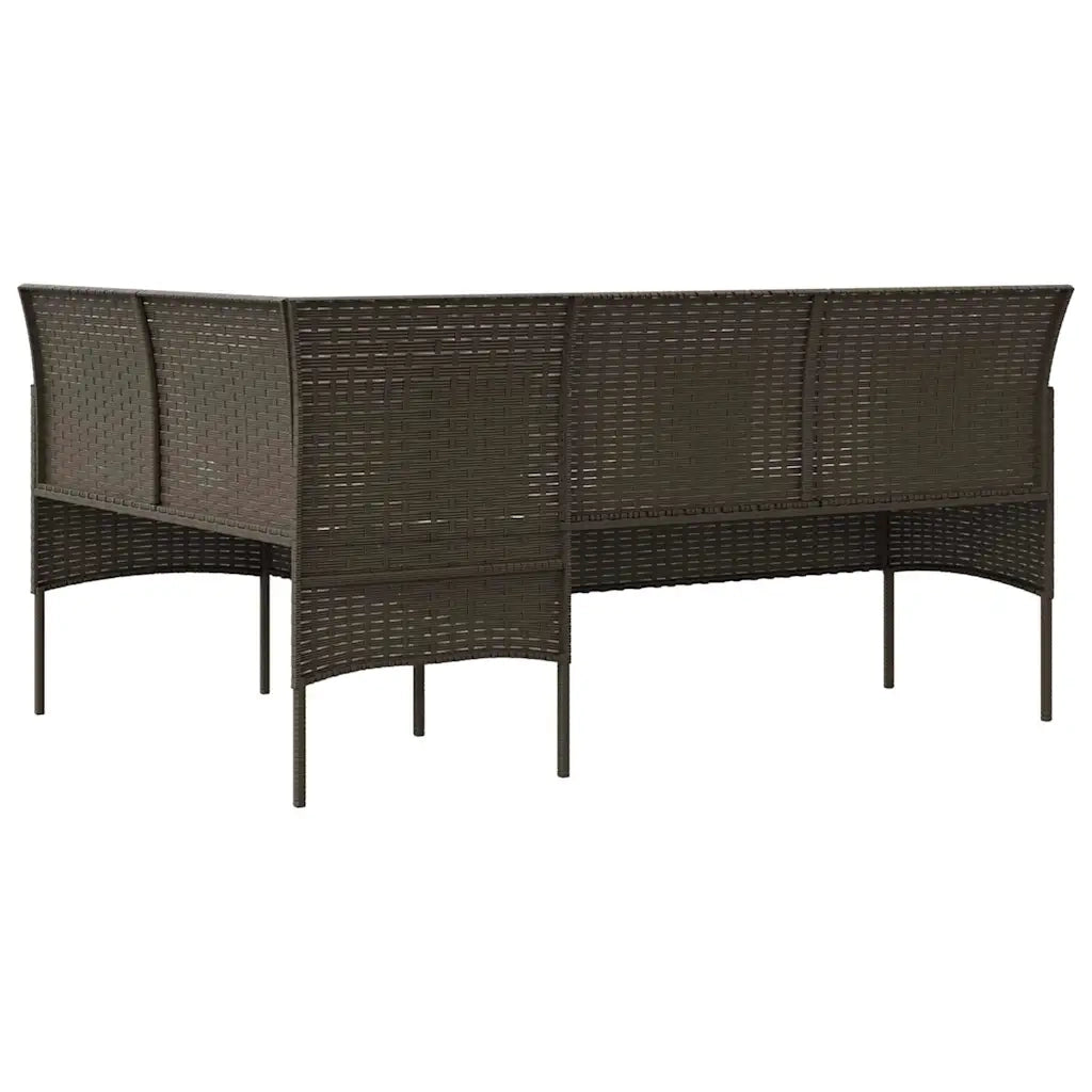 Set Divano a L con Cuscini 5 pz Marrone in Polyrattan 318577