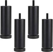 Poten per mobili in alluminio, 4 pezzi, adattatori di altezza, sostitutivi di supporti di cassettino, supporti di cassettino con vite a filo M8, nero 15 cm.
