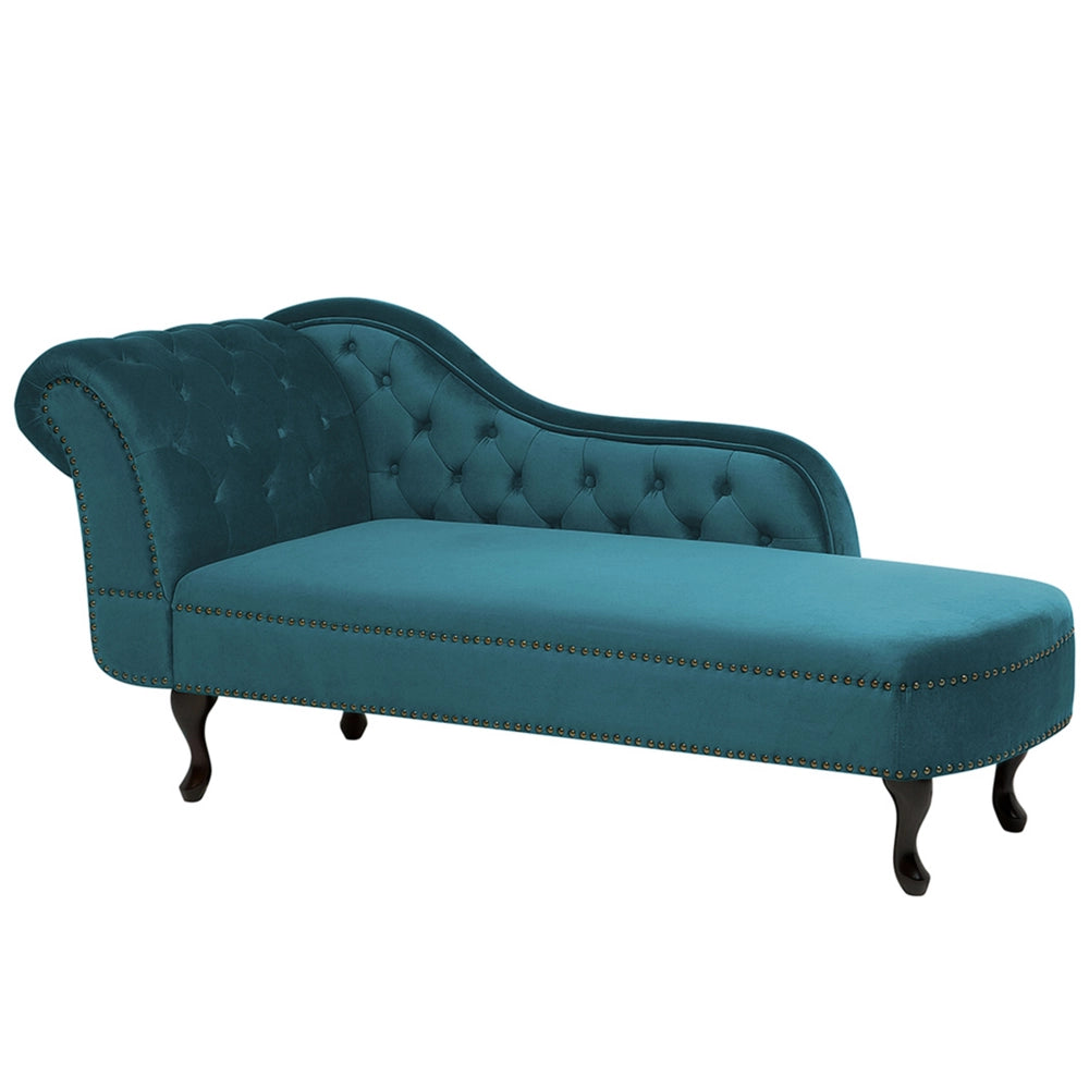 Chaise longue Foglia di tè Velluto versione sinistra Abbottonato soggiorno