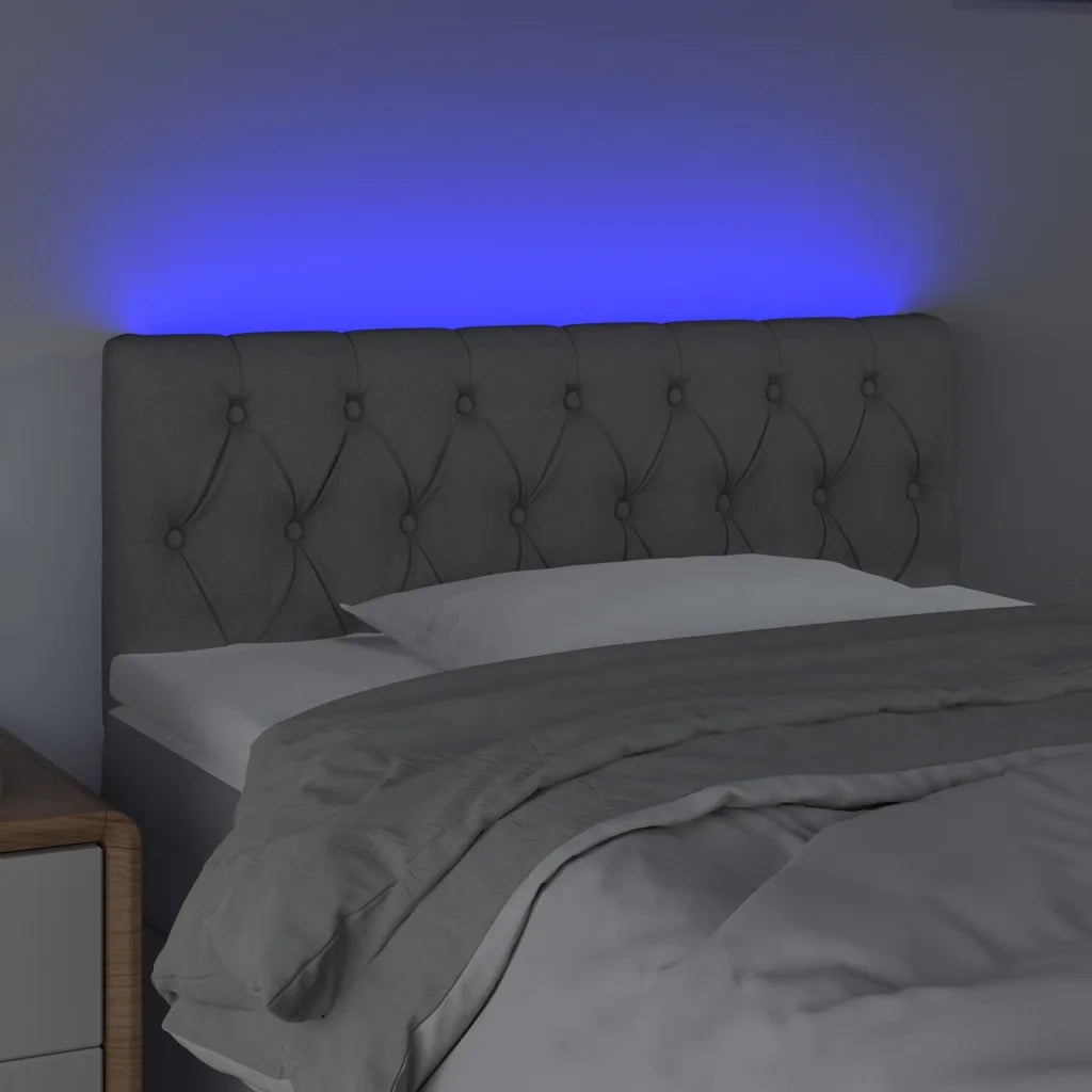 Testiera a LED Grigio Chiaro 100x7x78/88 cm in Tessuto 3121938