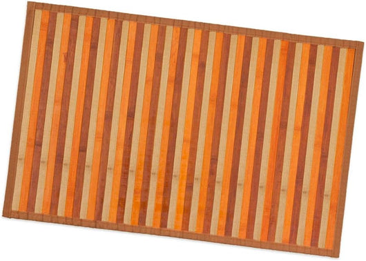 Tappeto Bamboo Legno 30x43 cm Stuoia Cucina Degradè Tovaglietta Colazione Retro Antiscivolo Beige