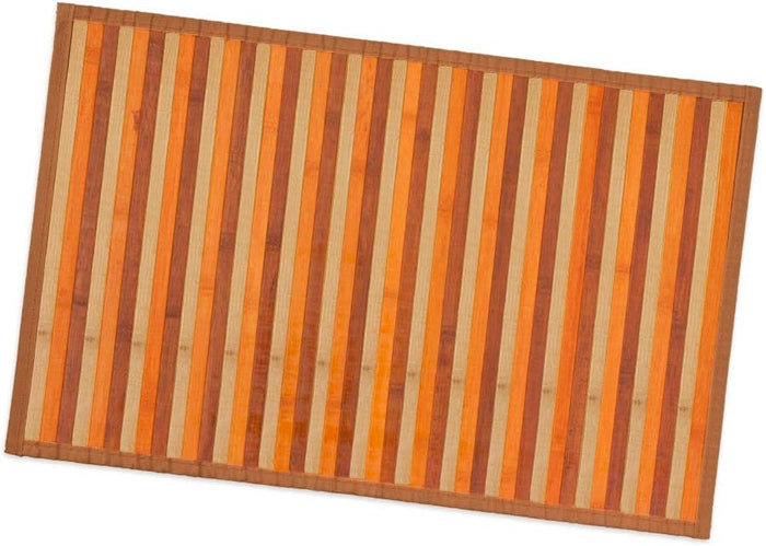 Tappeto Bamboo Legno 50x77 cm Stuoia Cucina Degradè Tovaglietta Colazione Retro Antiscivolo Beige