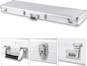 Custodia Dura in Alluminio per Fucili Valigetta Pistola con Serratura, 134 x 35 x 12 cm