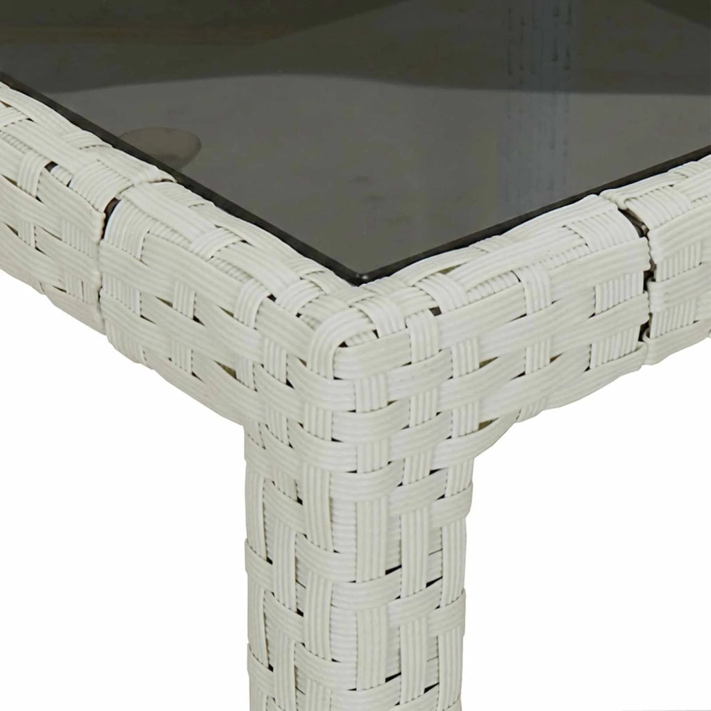 Tavolo da Giardino Bianco 90 x 90 x 75 cm polyrattan 362535