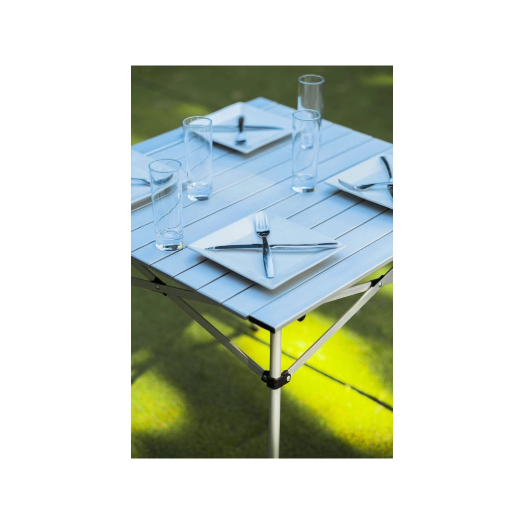 Set di 2 tavolini da campeggio con doghe - O'Camp - Custodia da trasporto inclusa - 70 x 70 x 70 cm