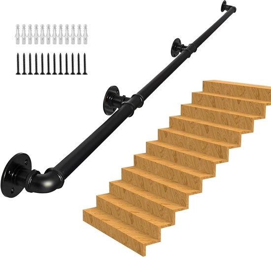Maniglia Scale Completo 3m, Interno e Esterno, Antiscivolo, Incluso Accessori