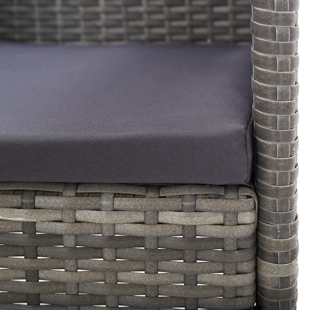 Sedie Giardino con Cuscini Grigio Scuro 2 pz | Sedie da Esterno Grigie Polyrattan
