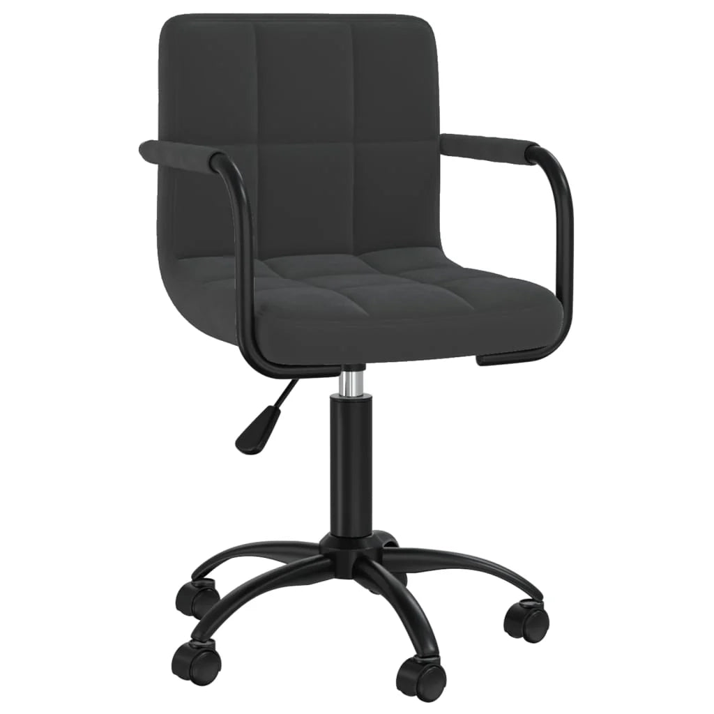 Sedia girevole/poltrona da ufficio/studio in velluto nero 02_0024166