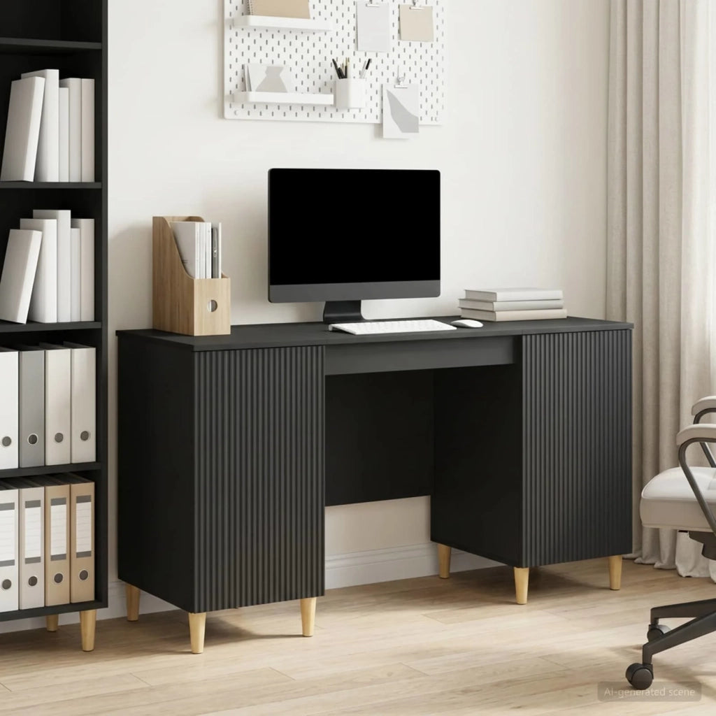 Scrivania Nero 142,5 x 50 x 75 cm Legno ingegnerizzato 3414595