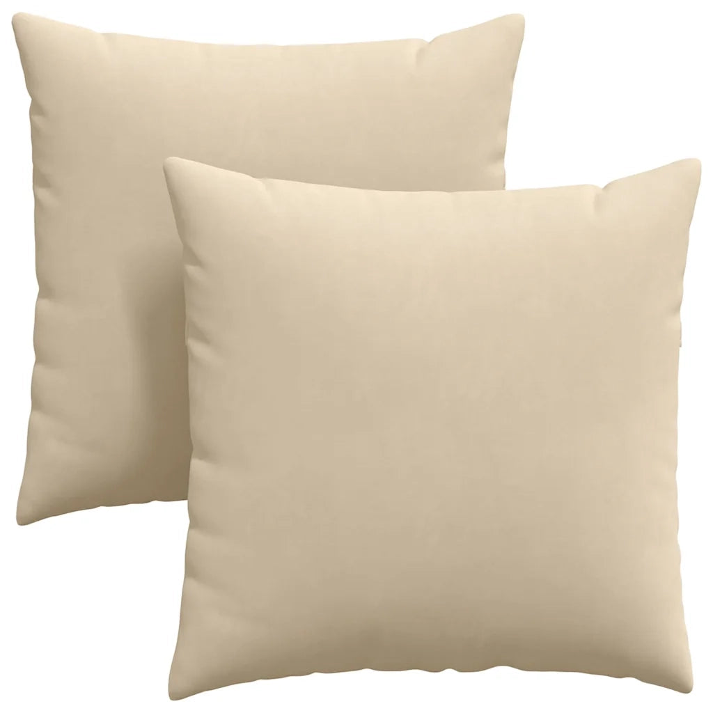 Cuscini da Divano 2 pz | Cuscini per sedie Crema 60 x 60 cm Tessuto