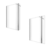 Parete doccia Walk In con anta mobile paraspruzzi vetro temprato 8mm H 200 cm misura 120 cm lastra + 40 cm antina