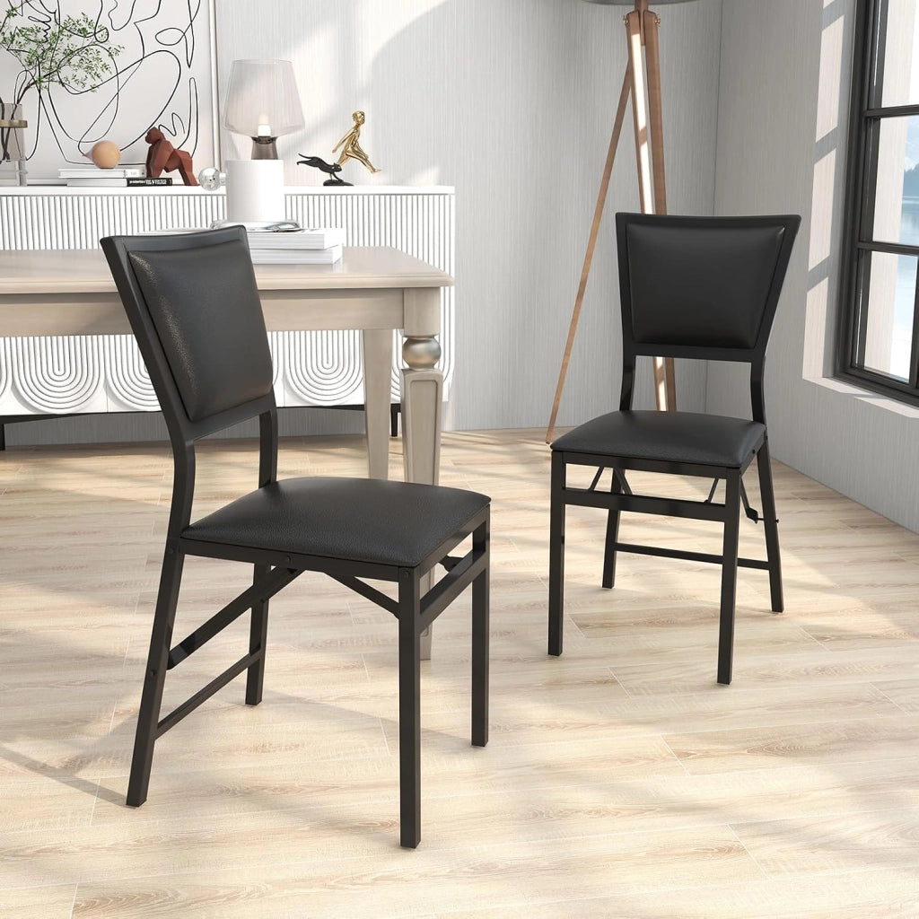 Set di 2 Sedie da Bar in Metallo Pieghevole | Sgabelli da Cucina con Schienale Alto, Telaio in Metallo per Casa, Bar e Ristorante