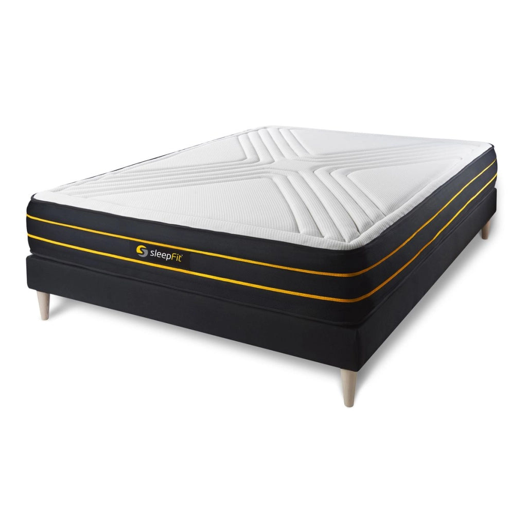 Kit rete e materasso matrimoniale ULTRA 140x220cm - Spessore : 26cm - memory foam e micro-molle insacchettate - Bilanciato