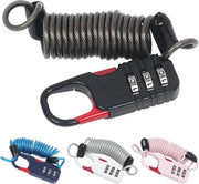 Cavo di Sicurezza per Motocicletta - 4 Pezzi - Blocco Caviabile per Bici - Chiave a Combinazione - 3 Digits - Alta Sicurezza per Caschi - Bagagli - Biciclette - Carrietta