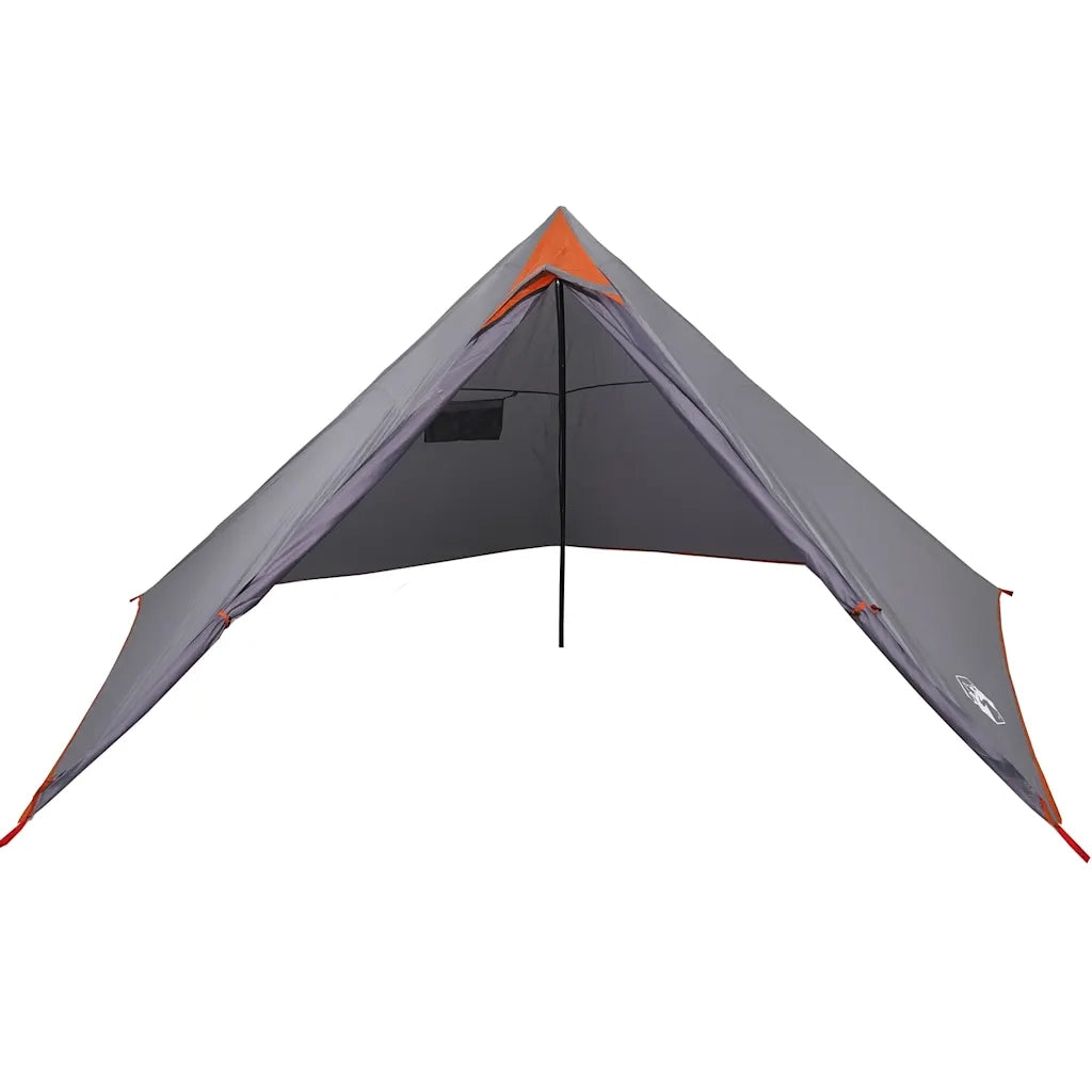 Tenda Familiare Tipi 7 Persone-Tenda da campeggio Grigia e Arancione Impermeabile