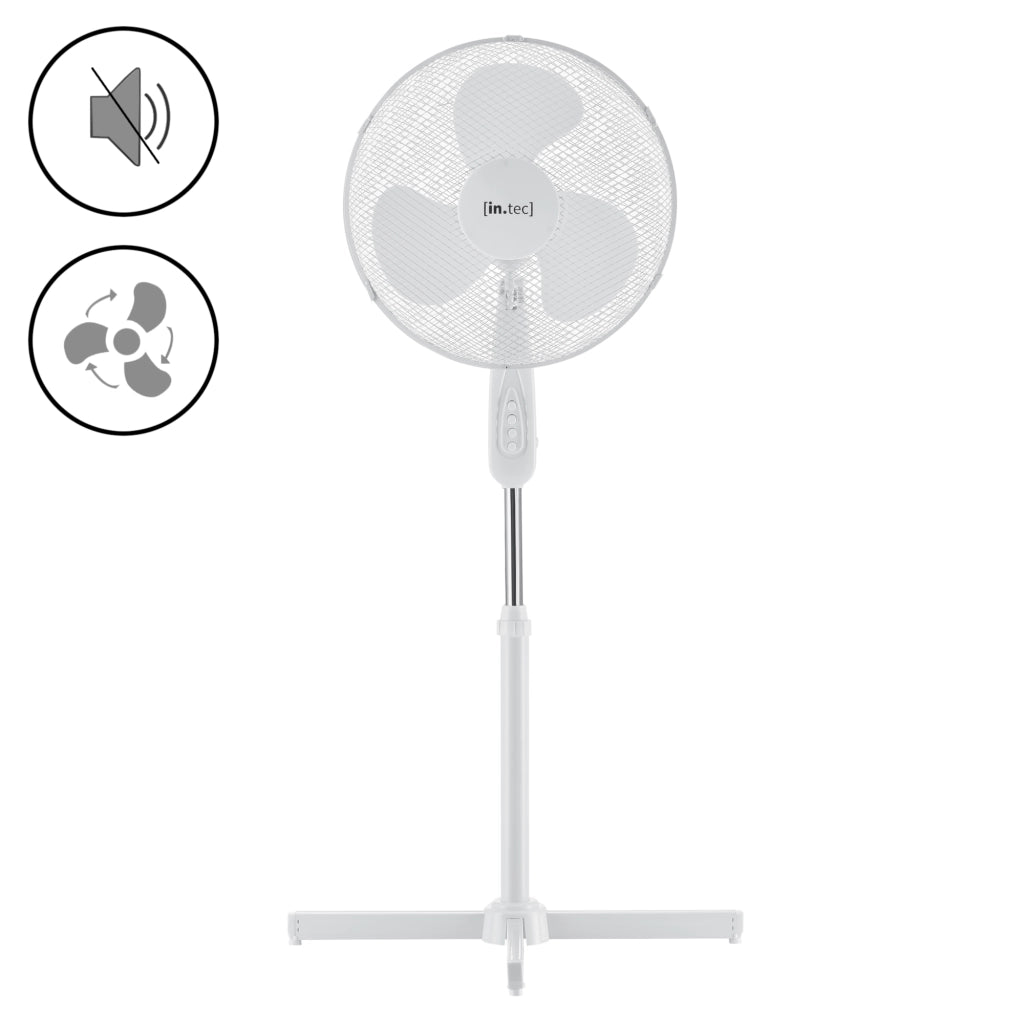 Ventilatore a Piantana con 3 Velocitá Altezza Regolabile max 120 cm Modalitá Oscillazione Motore 50W - Bianco