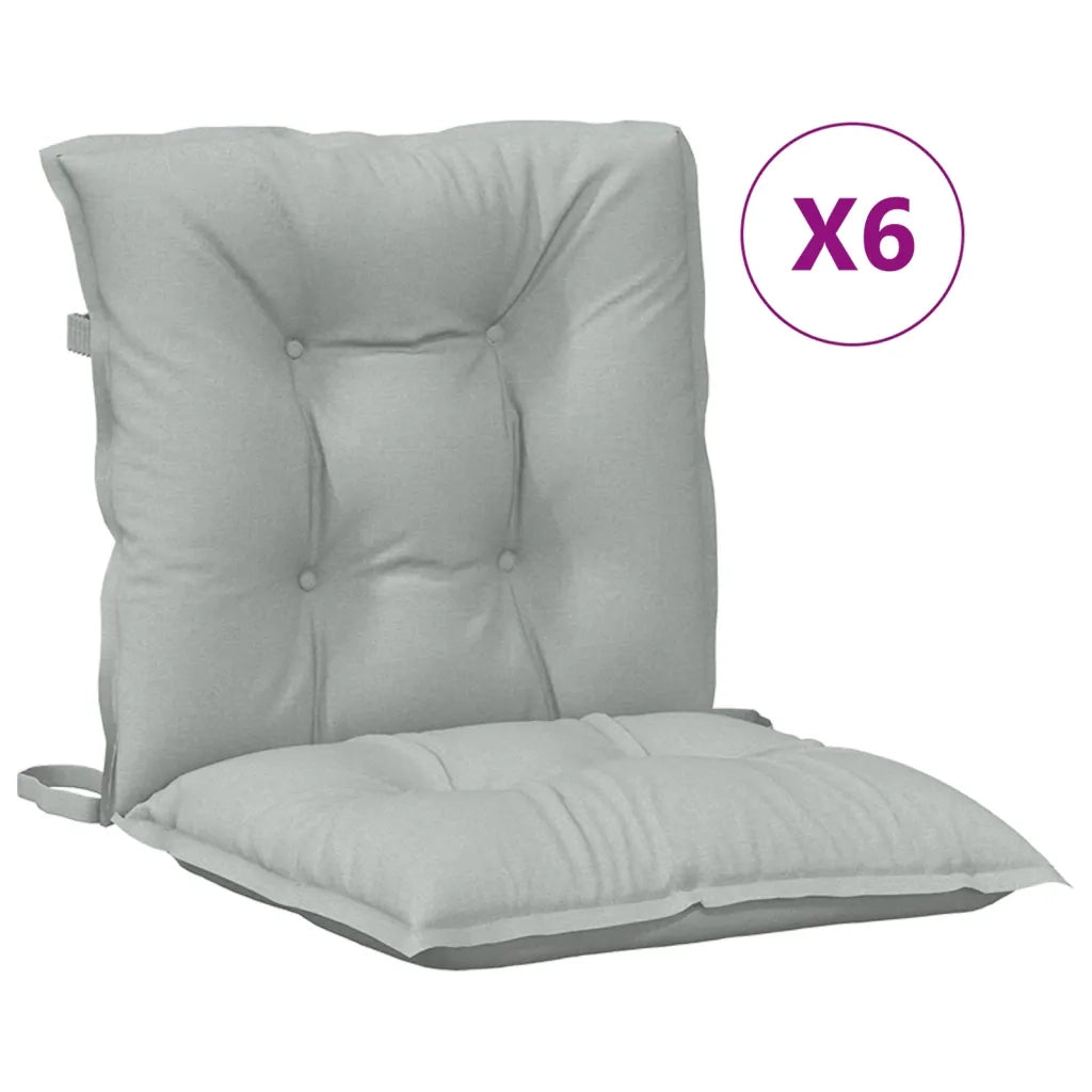 Cuscini Sedia Schiena Bassa 4 pz Grigio MÃ©lange 100x50x7 cm
