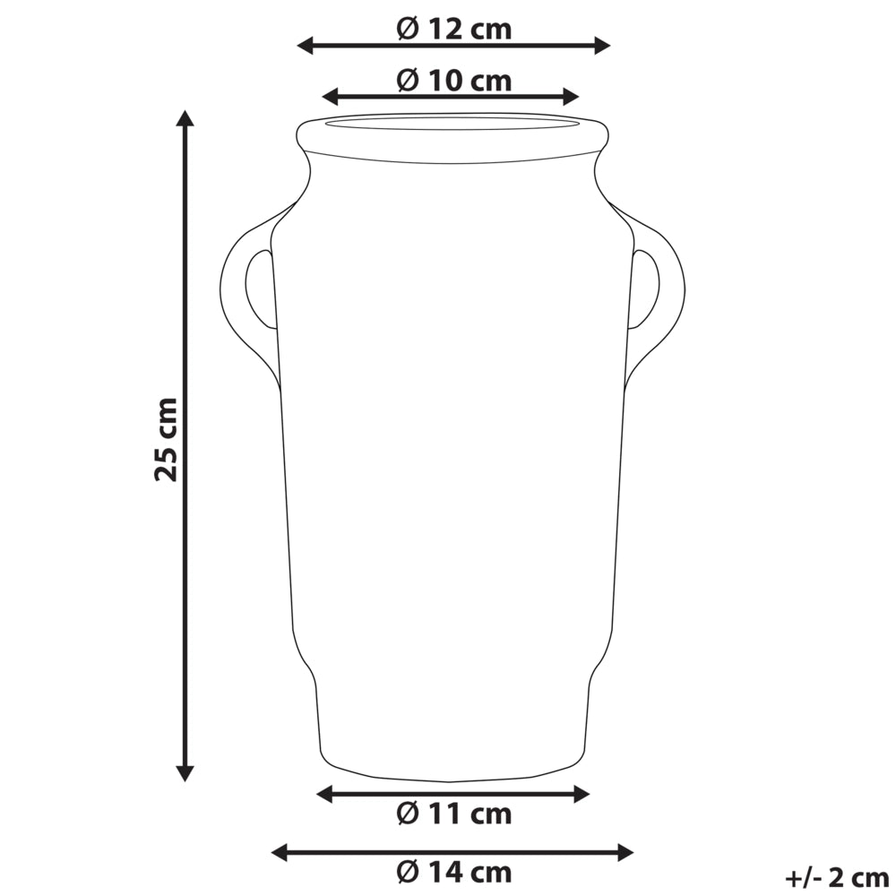 Vaso decorativo per fiori in gres porcellanato con manici blu design moderno