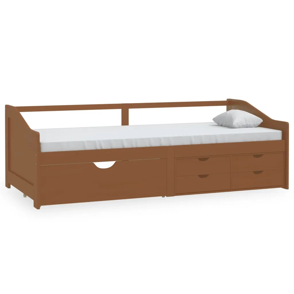 Divano letto | Sof¨¤ letto | Letto singolo 3 Posti senza Ambrato in Legno di Pino 90x200 cm