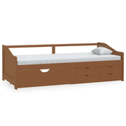 Divano letto | Sof¨¤ letto | Letto singolo 3 Posti senza Ambrato in Legno di Pino 90x200 cm