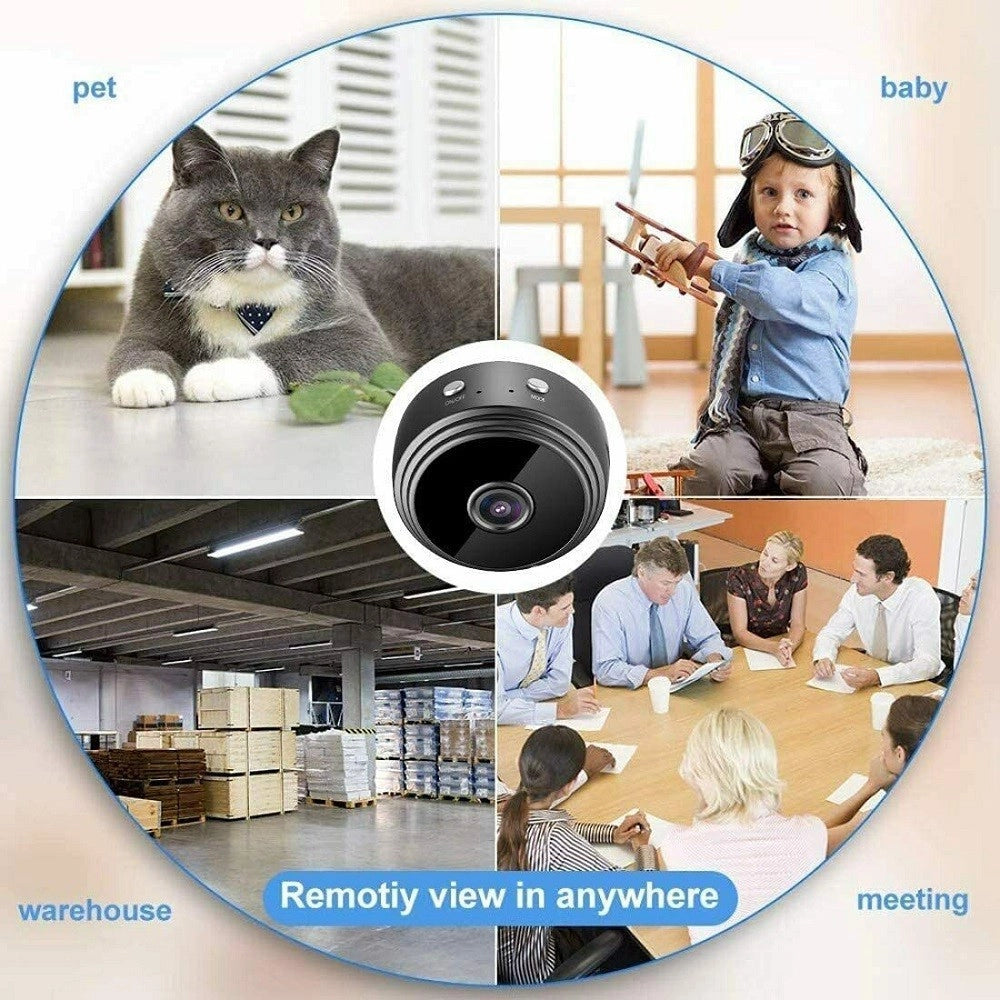 Trade Shop - Micro Camera 1080p Hd Wifi Mini Ip Telecamera Nascosta Videocamera Magnetica A9 -