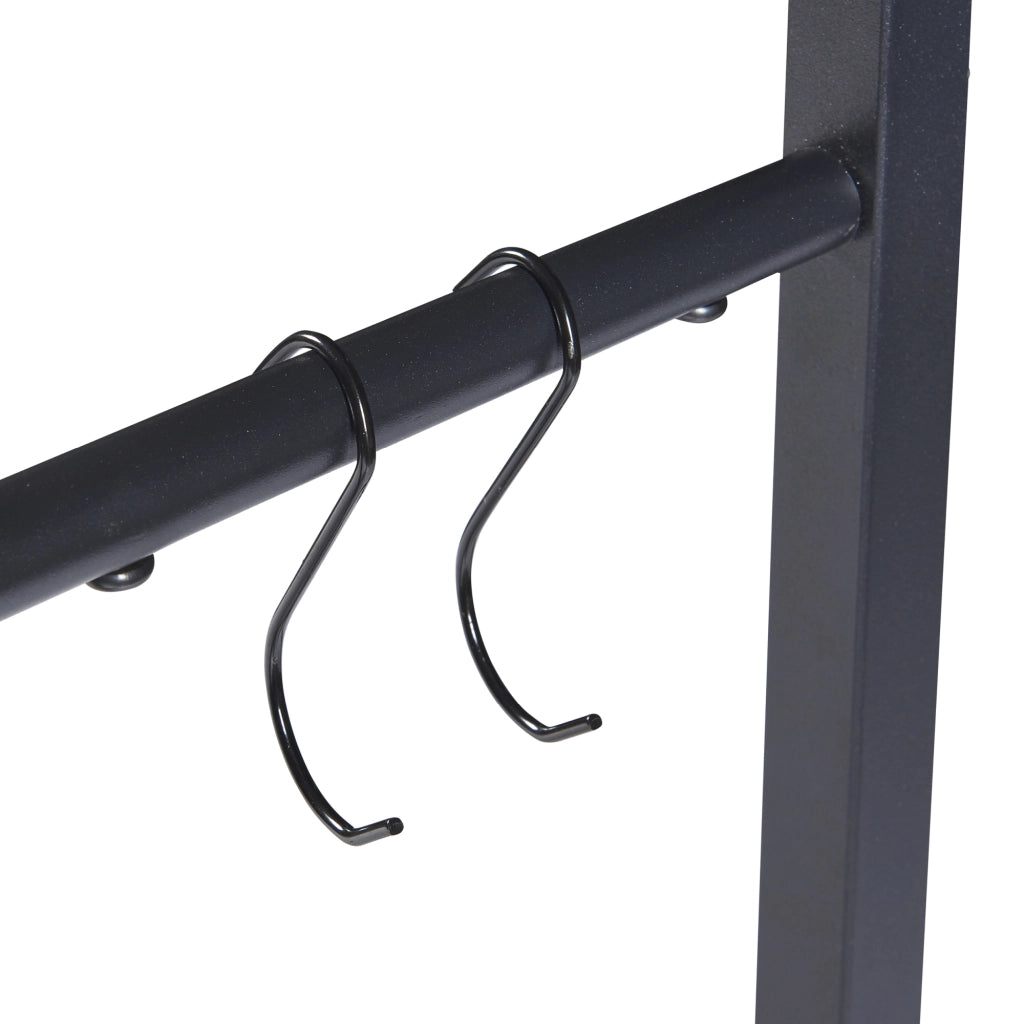 Portalegna Kasan Struttura Regolabile 100-150 cm / 40-65 cm Acciaio Nero [en.casa]