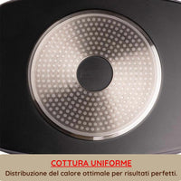 Padella Bistecchiera Antiaderente, 47cm in Alluminio Pressofuso, Rivestimento Effetto Marmo, Griglia Induzione per Carne, Pesce e Verdure.