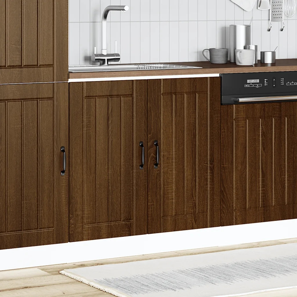 vidaXL Mobile Base Lavello Lucca Rovere Marrone in Legno Multistrato