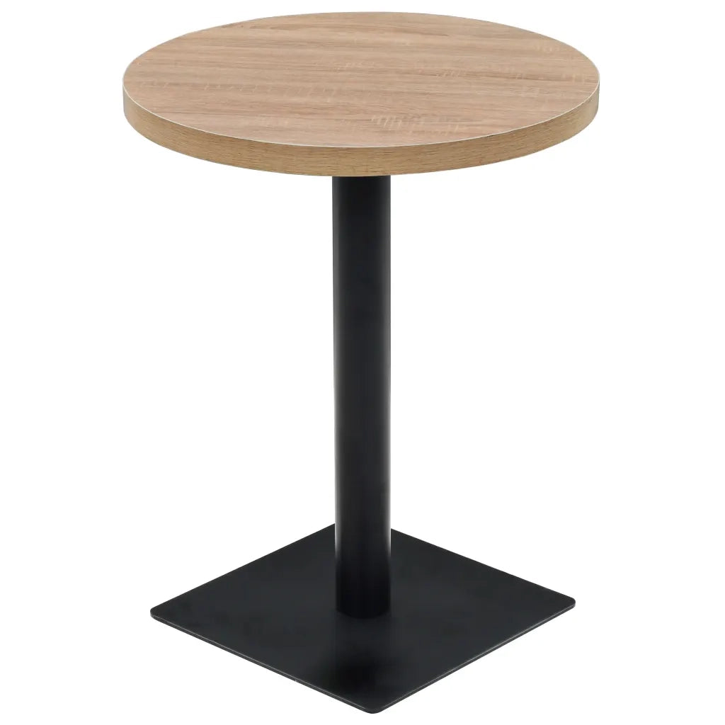 Tavolo Bistrot in MDF e Acciaio Rotondo 60x75 cm Colore Rovere 245612
