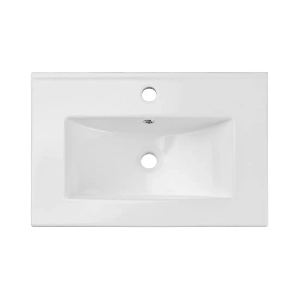 Set da bagno ELVINA 60cm: mobile sottolavabo con armadietti verde salvia grigio + lavabo incassato bianco