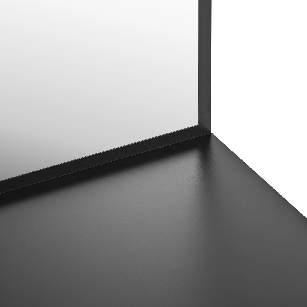 Armadio guardaroba con specchio e postazione trucco, sgabello estraibile e cassetti capienti