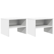 Comodini Bianchi 2 pz 40x30x30 cm Legno Ingegnerizzato cod mxl 60933