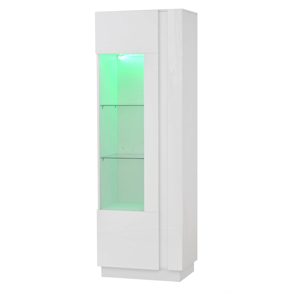 Vetrina verticale 60x40x180 cm con LED; porta acrilica; bianco