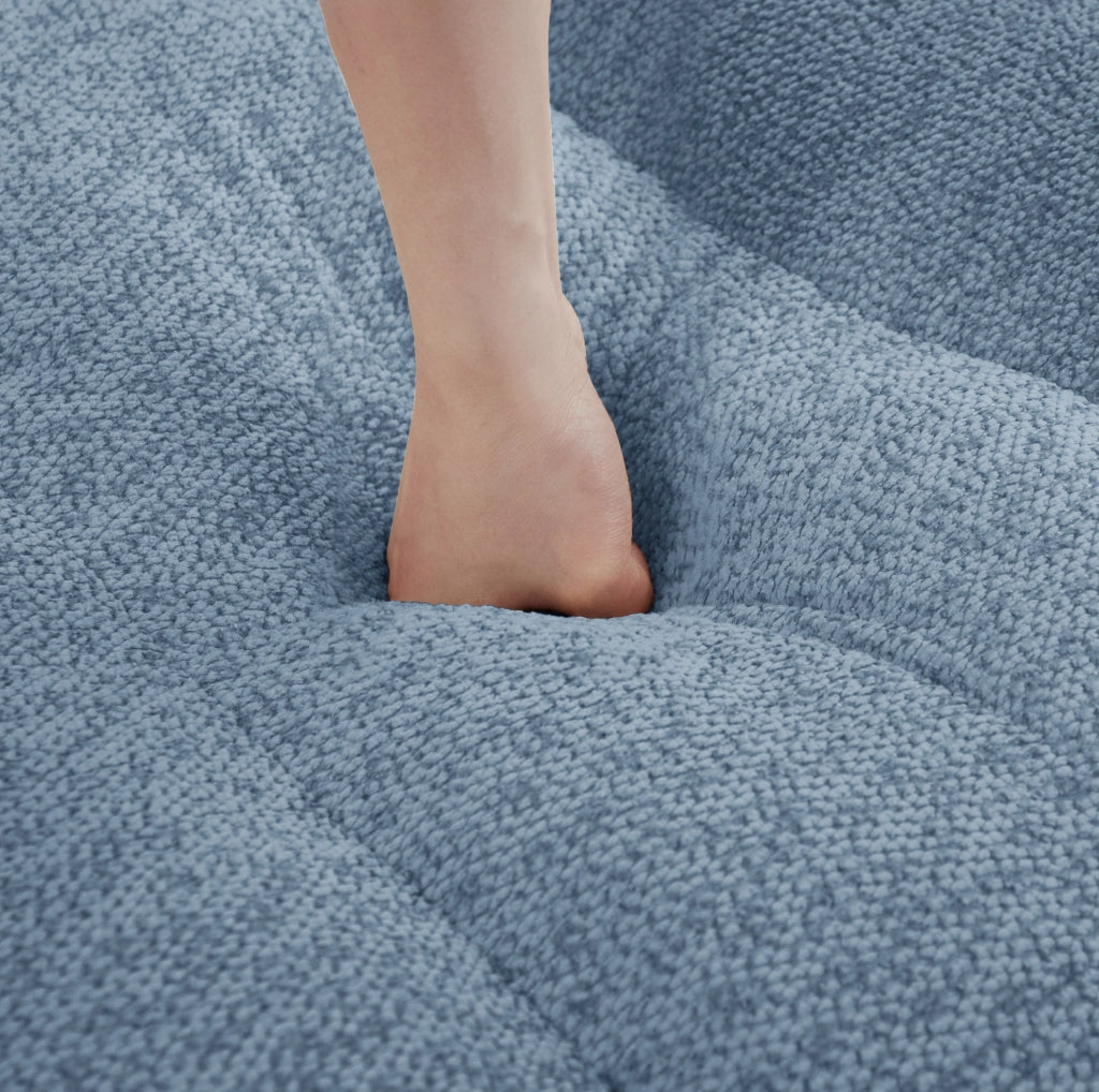 Divano modulare senza struttura 210x104x79 cm in fleece granulato blu