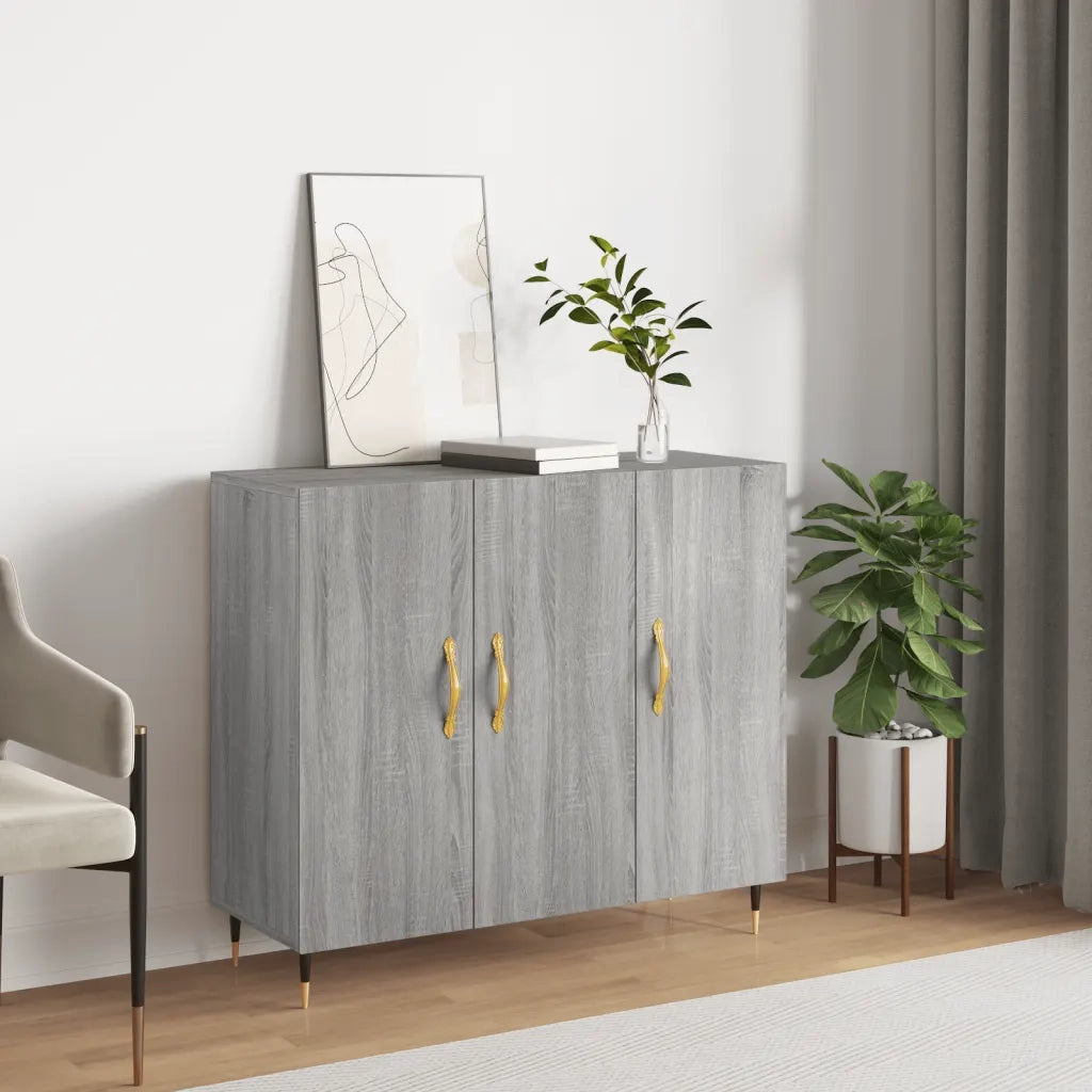 Credenza | Madia | Buffet da pranzo | Armadio da pranzo Grigio Sonoma 90x34x80 cm in Legno Multistrato