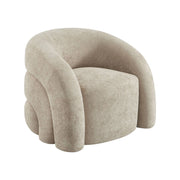 Poltrona organica in tessuto, beige