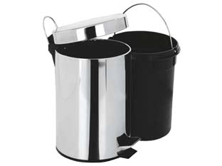 PATTUMIERA CON PEDALE INOX E SECCHIO IN PLASTICA  lt.20 cm.31x45h.    ARTEX