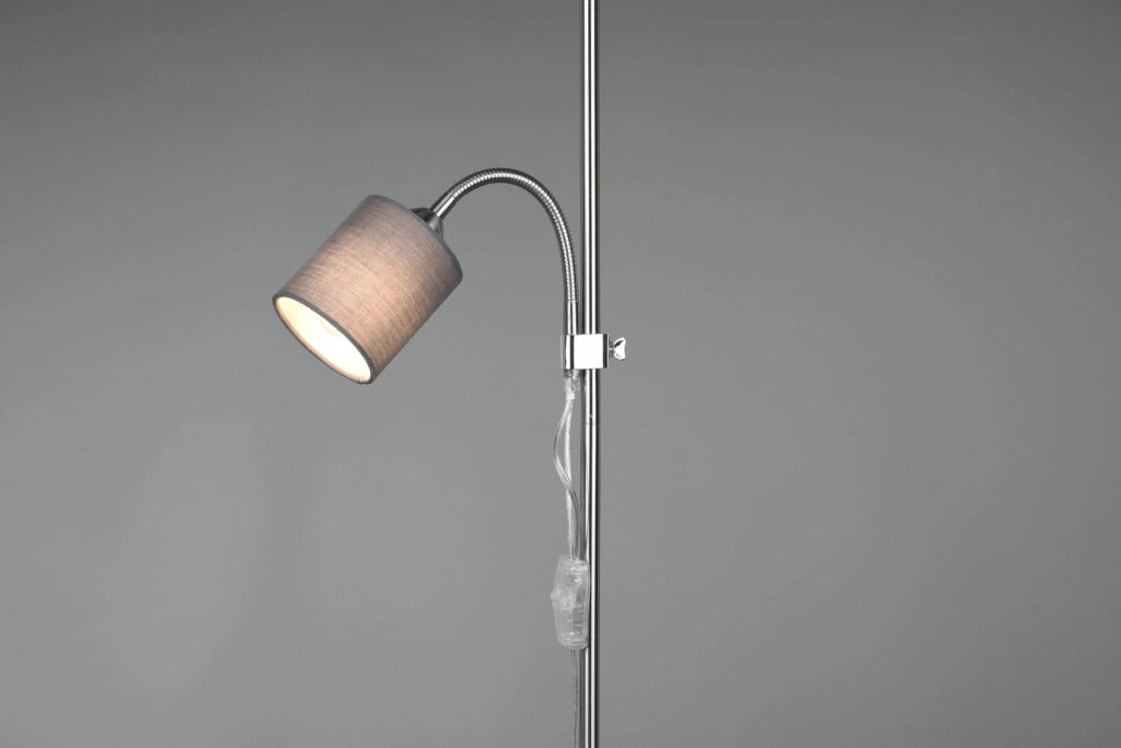 Lampada da terra OWEN argento 2 luci E14/E27 RL 160cm