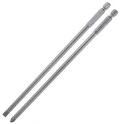 Trade Shop - Kit 2 Bits 200mm Gambo 1/4" 6.35mm Punta S2 Magnetica Croce Ph2 Taglio Sl6 57252 -