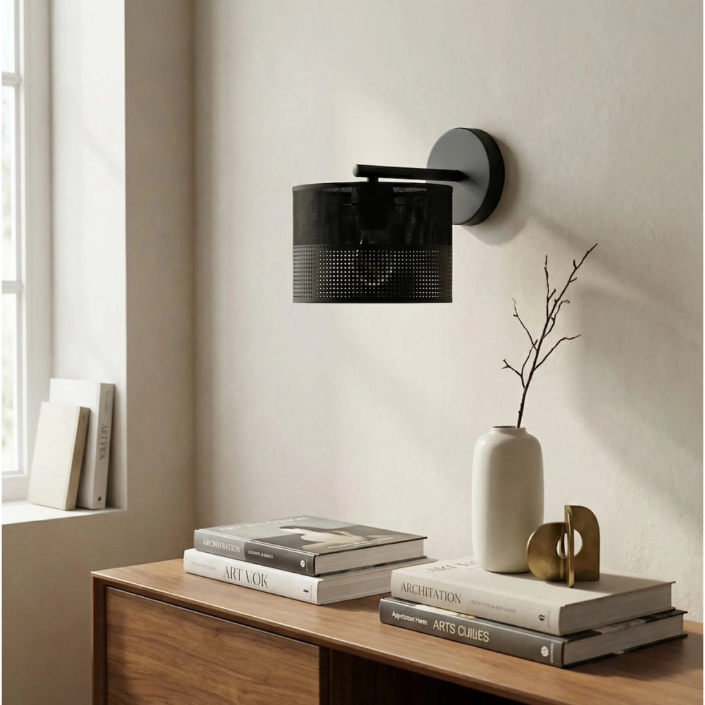 Lampada da parete Karbon in acciaio nero