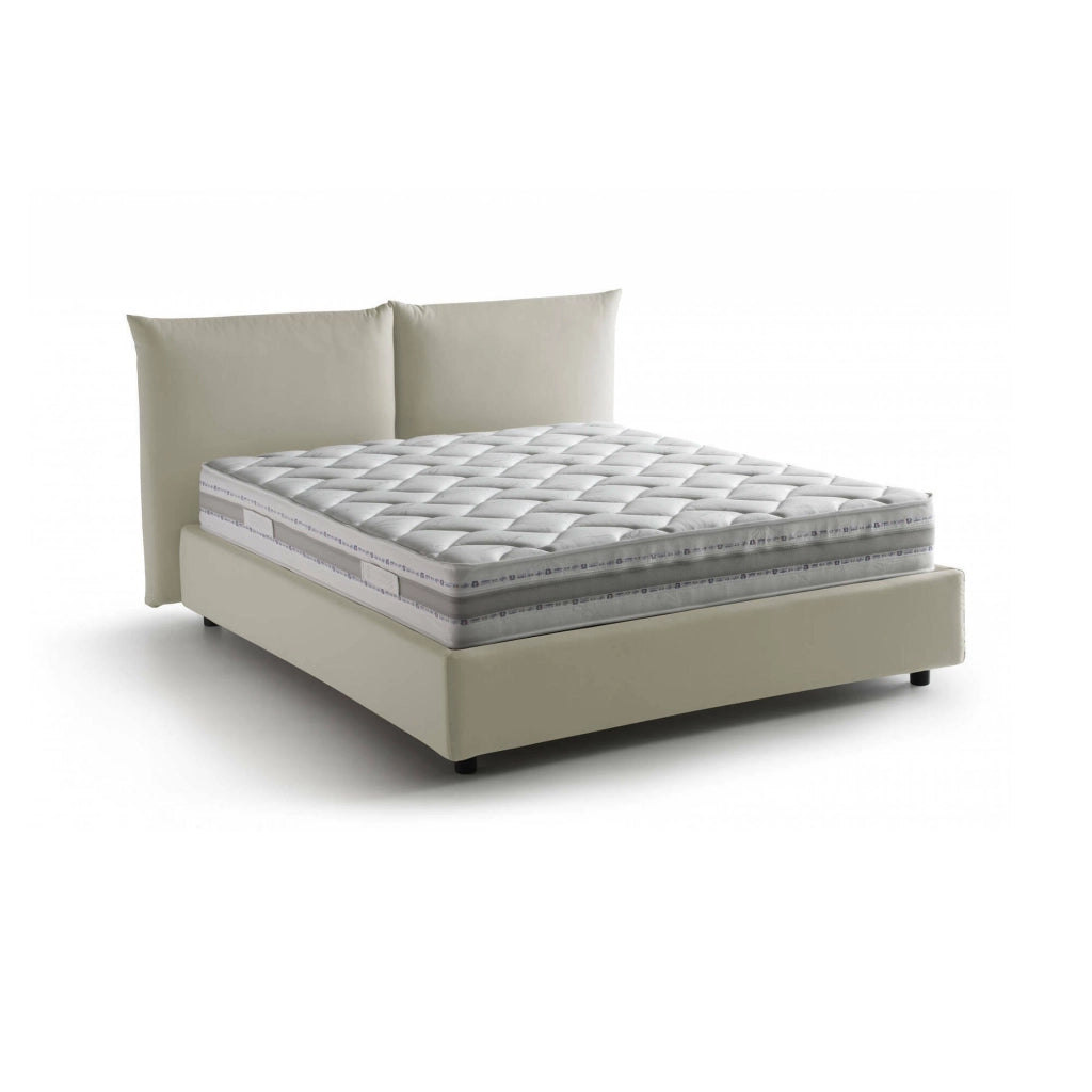 Letto Matrimoniale Arcole, Letto Matrimoniale Materasso Incluso Made in Italy, Beige